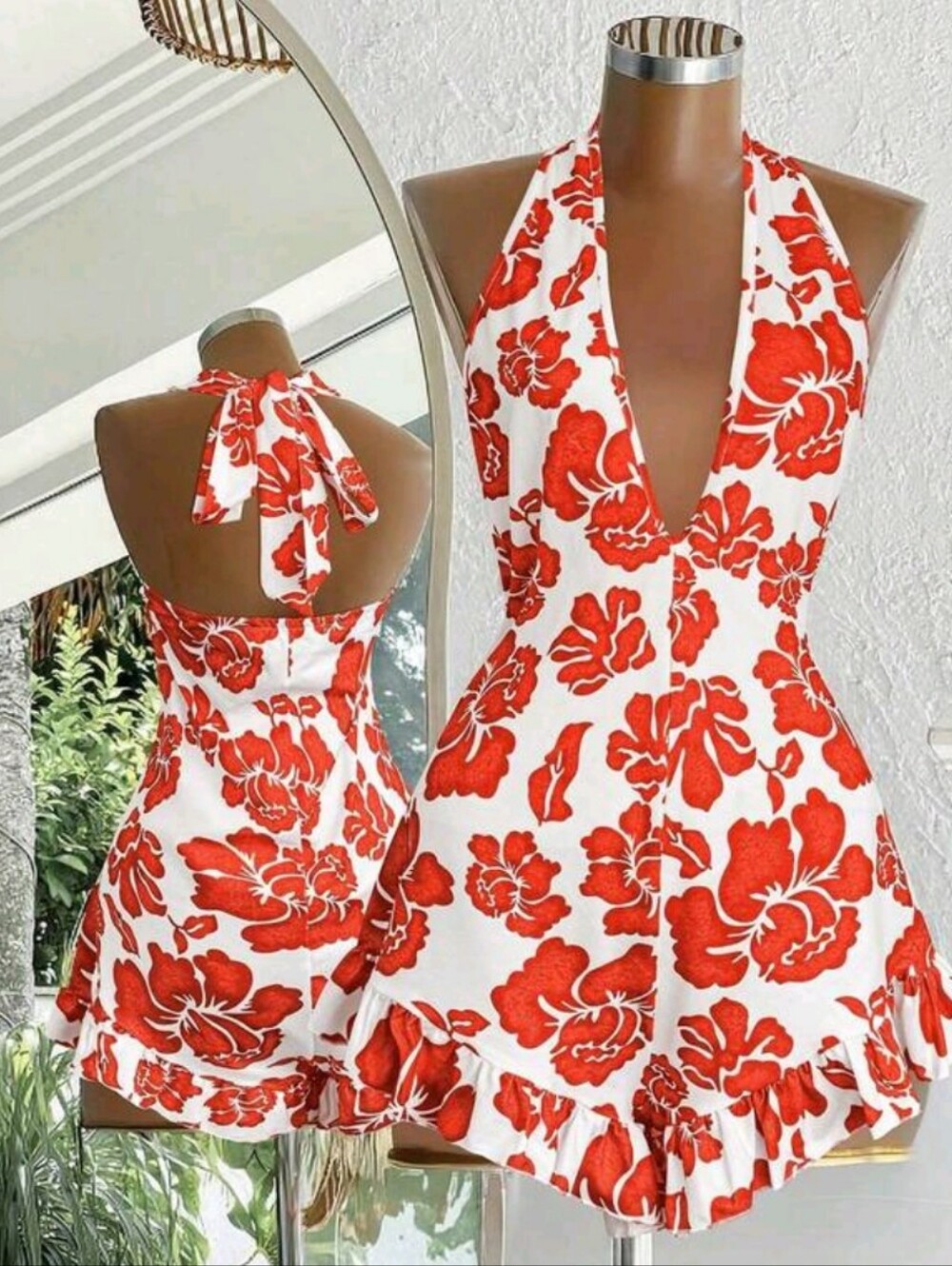 SHEIN Womens Halter Romper SIZE 0XL PLUS CURVE!